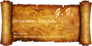 Grossman Ibolya névjegykártya
